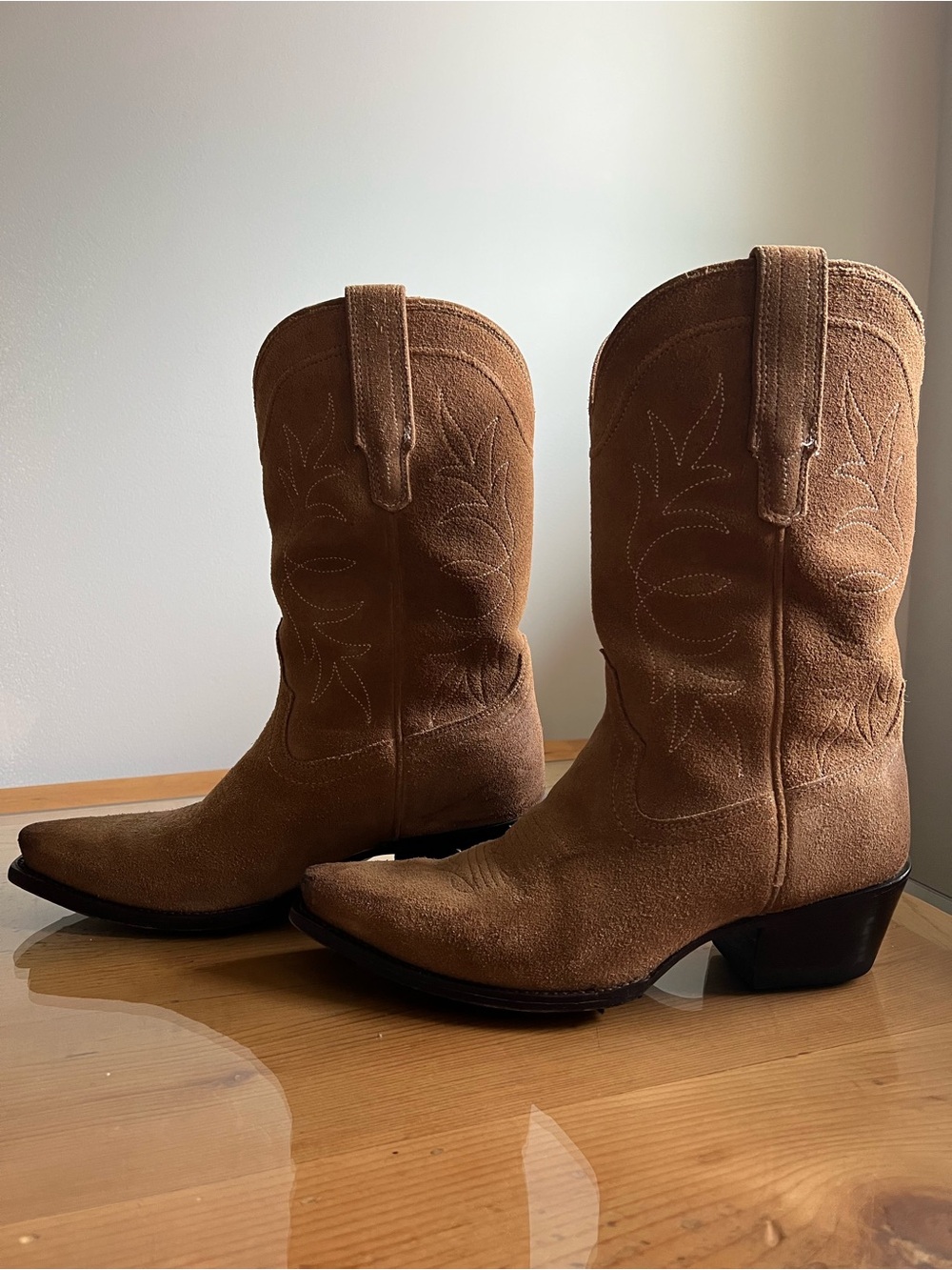 Tecovas the Josie Brown Suede Western Heeled Boots for Women